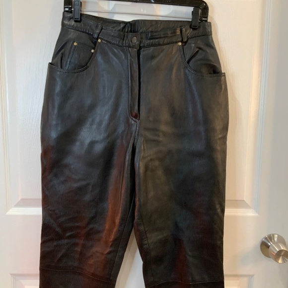 MILAN LEATHER BLACK PANTS PLUS SIZE 16 - Picture 2 of 7